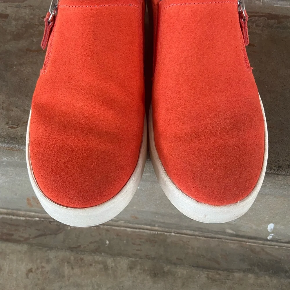 Clarks Layton Step Orange Suede Platform Shoes - Picture 4 of 7